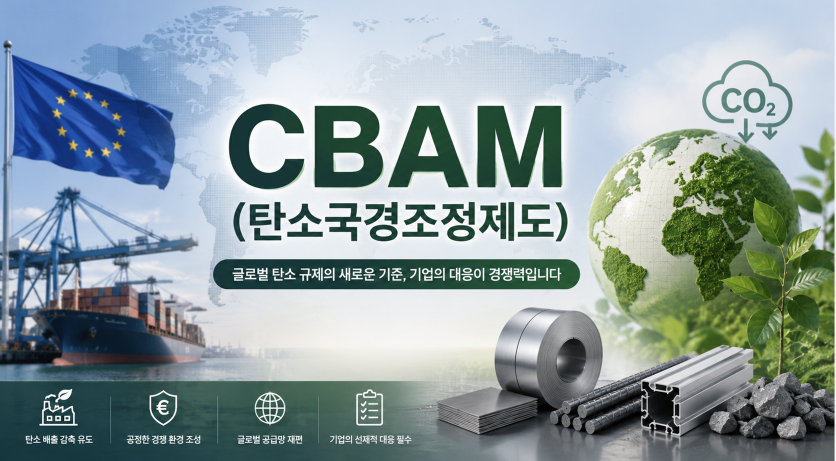 CBAM(탄소국경조정제도) — 2026년 본격 시행, 탄소비용이 수출경쟁력이 되는 시대
